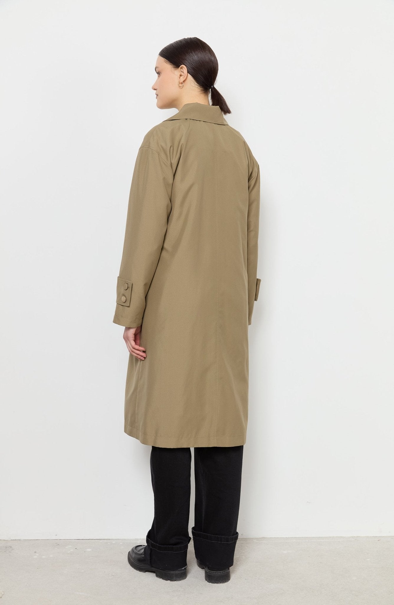 Oversize Haki Atkılı Trençkot - Fatma Atasoy