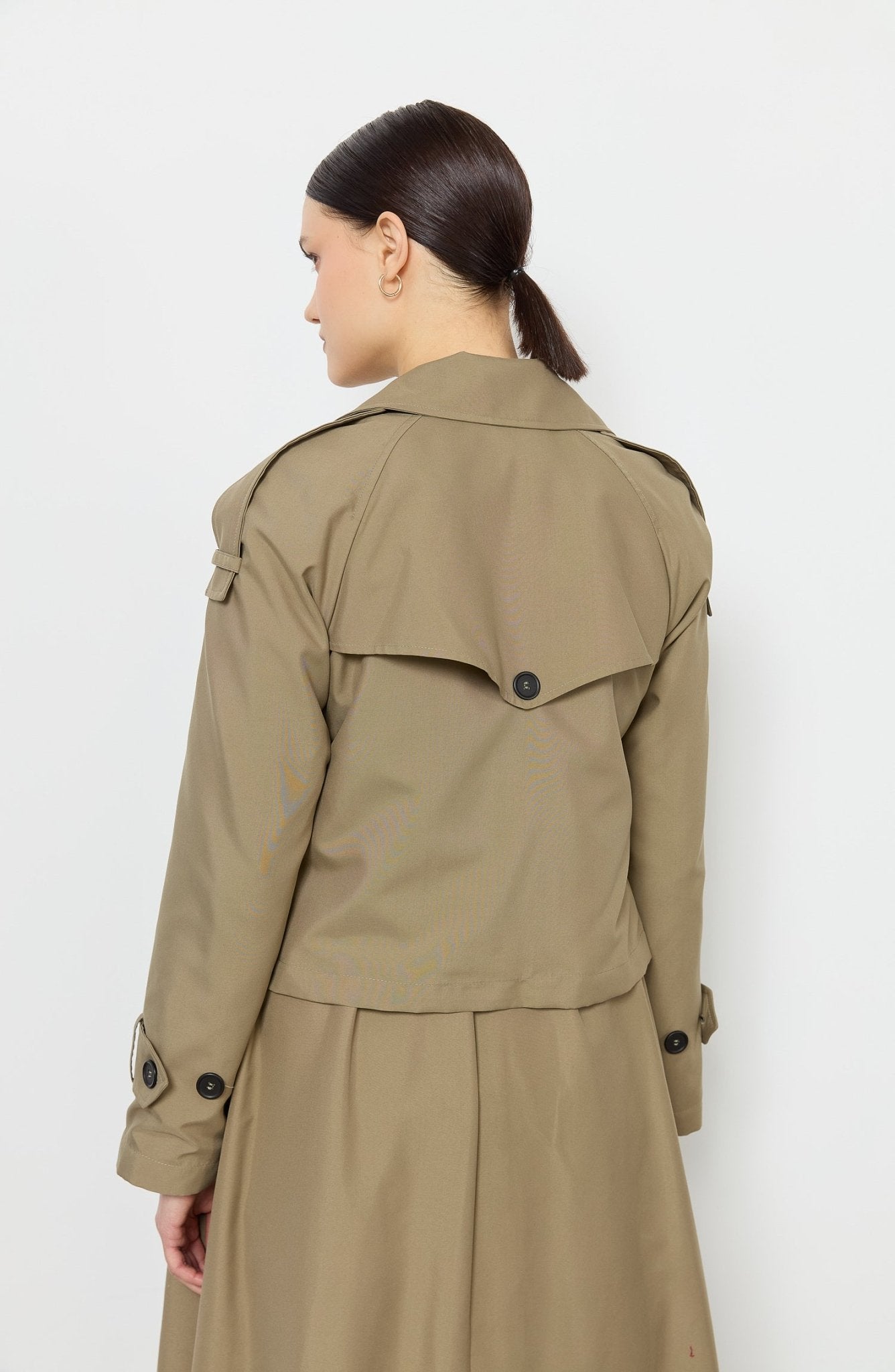 Oversize Haki Kısa Trençkot - Fatma Atasoy