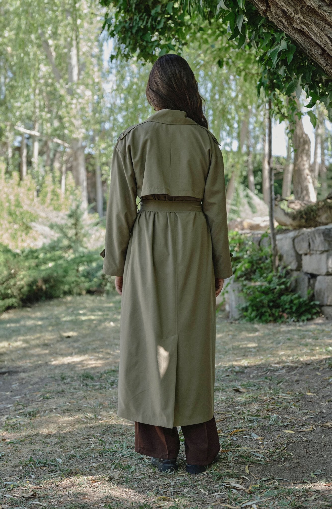 Oversize Haki Maksi Trençkot - Fatma Atasoy