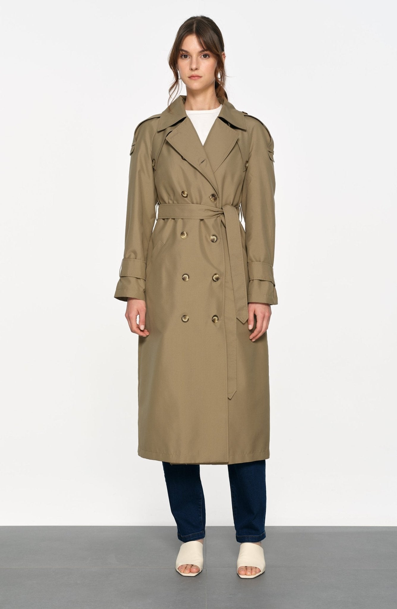 Oversize Haki Trençkot - Fatma Atasoy