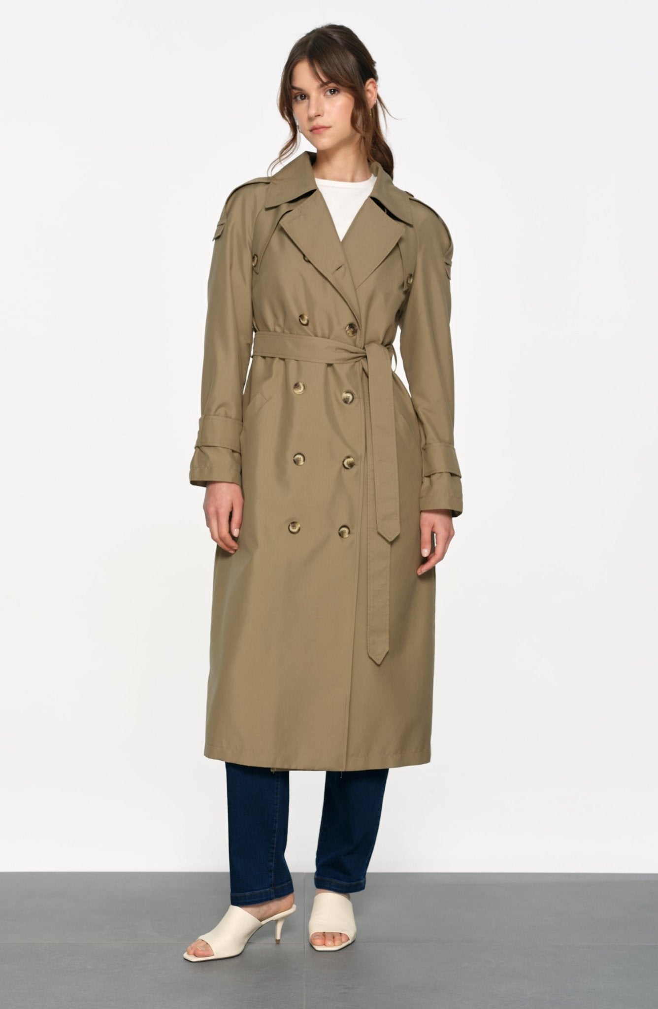 Oversize Haki Trençkot - Fatma Atasoy