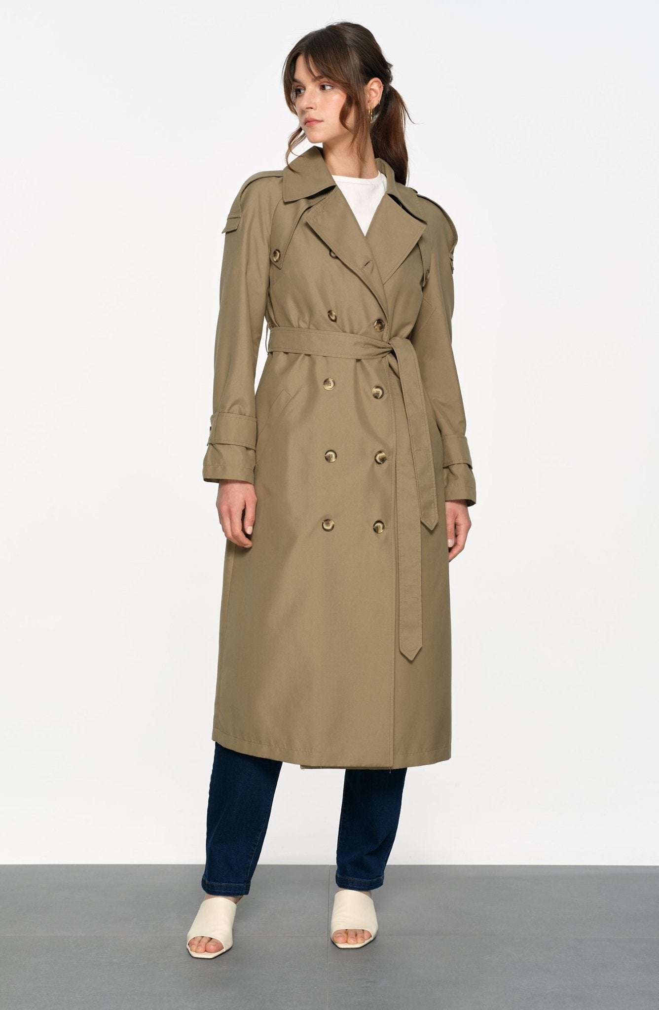 Oversize Haki Trençkot - Fatma Atasoy