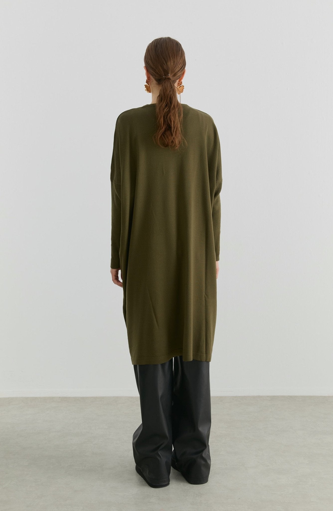 Oversize Maksi Haki Triko Tunik - Fatma Atasoy