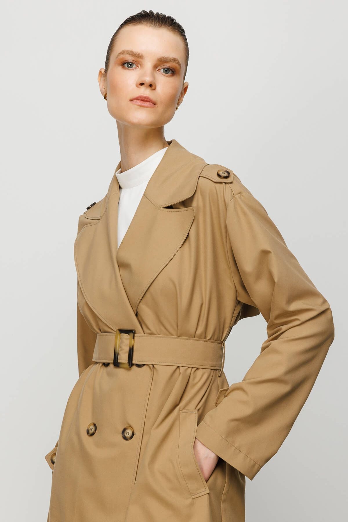 Oversize Maksi Trençkot Kraft - Fatma Atasoy