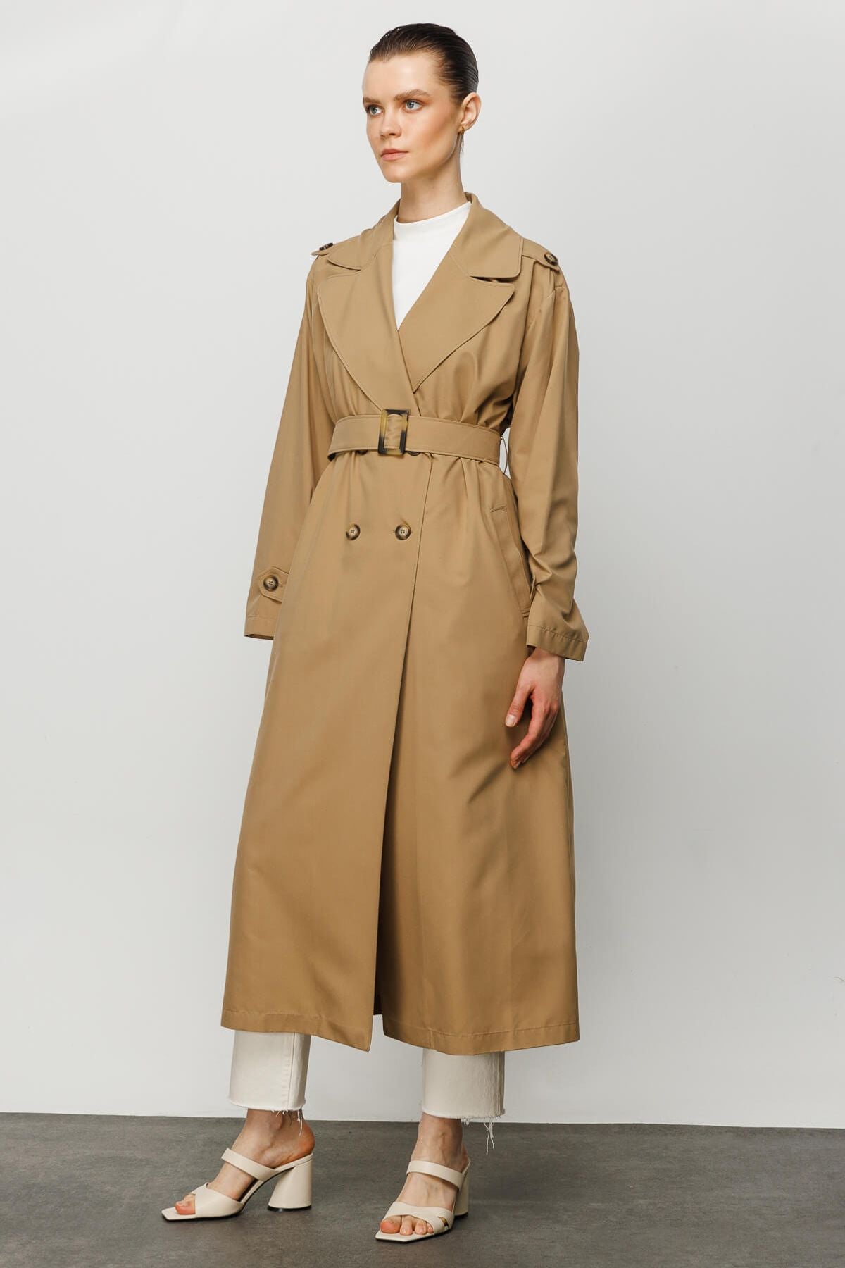 Oversize Maksi Trençkot Kraft - Fatma Atasoy