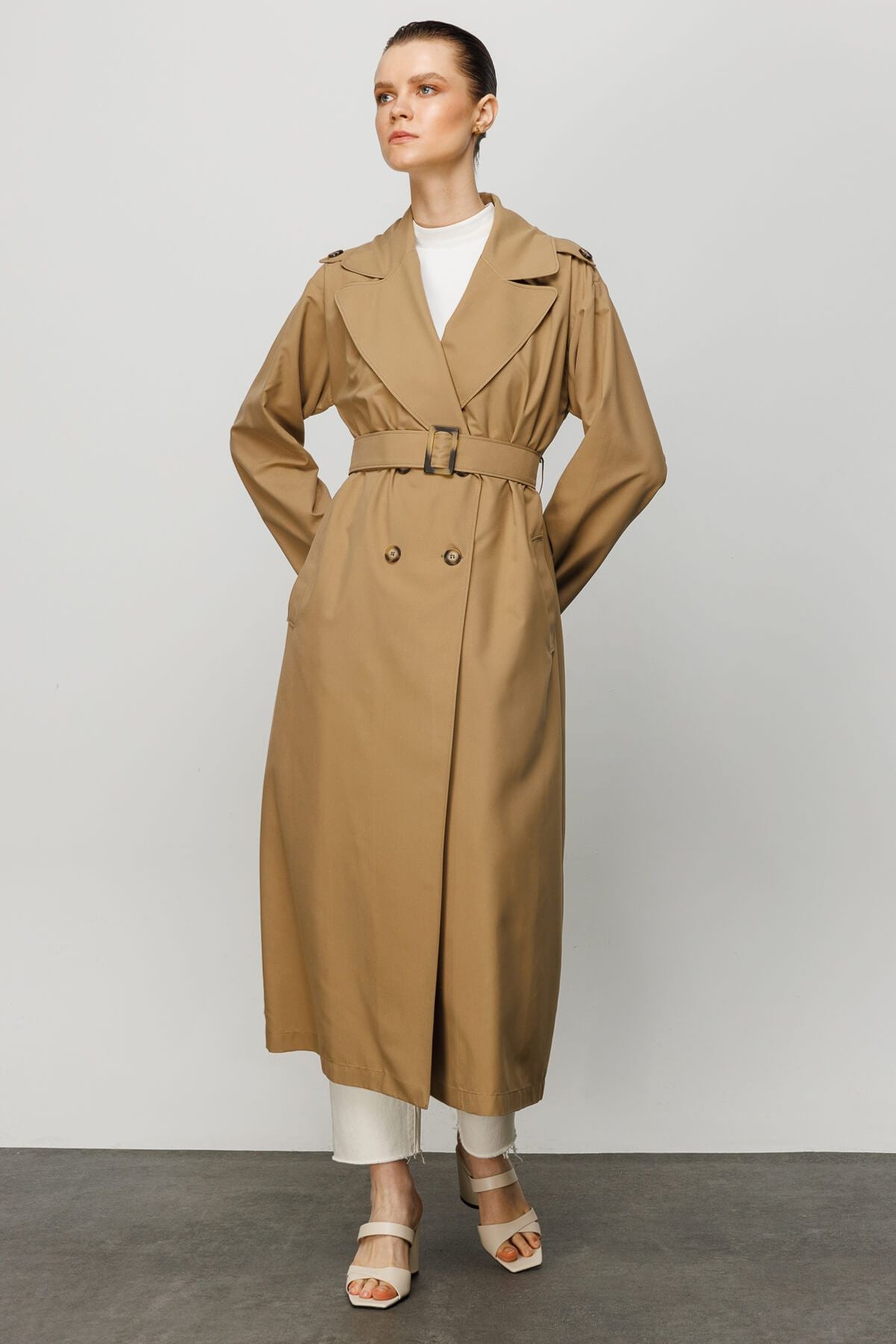 Oversize Maksi Trençkot Kraft - Fatma Atasoy