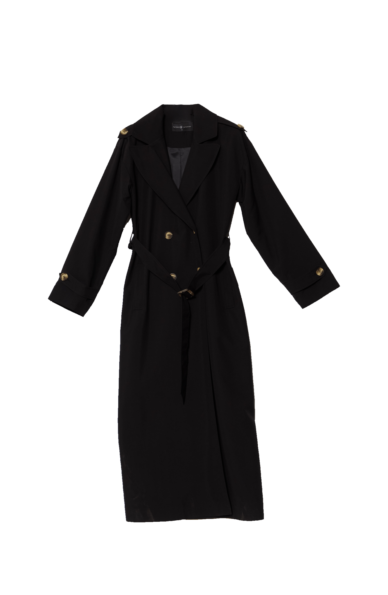 Oversize Siyah Maksi Trençkot - Fatma Atasoy