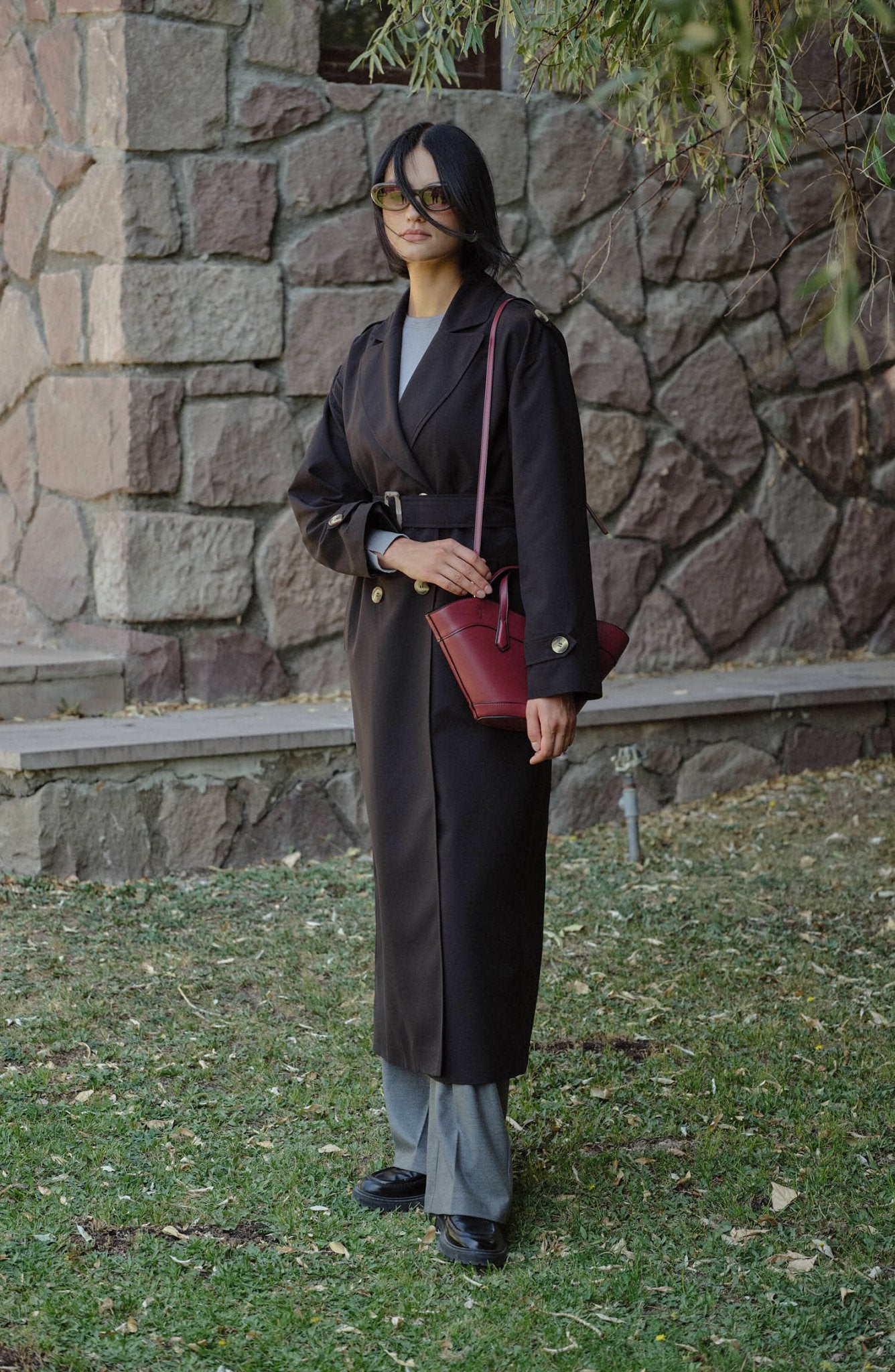Oversize Siyah Maksi Trençkot - Fatma Atasoy