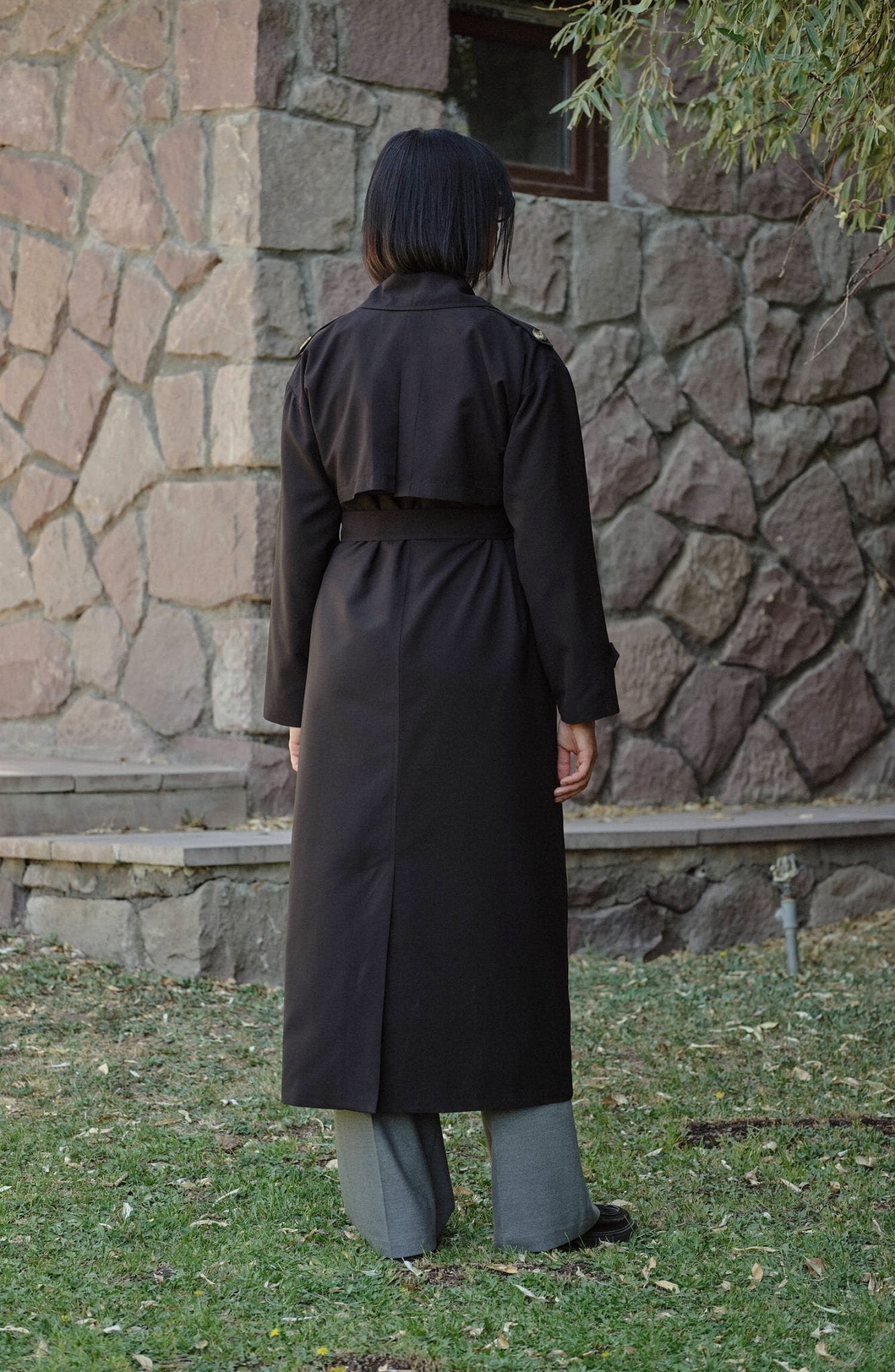 Oversize Siyah Maksi Trençkot - Fatma Atasoy