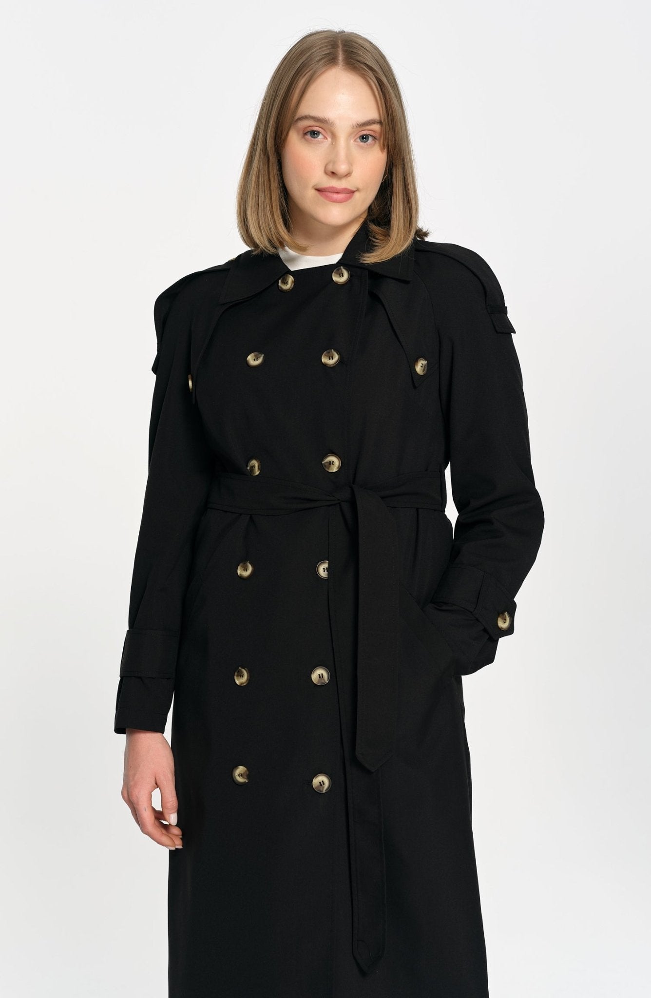 Oversize Siyah Trençkot - Fatma Atasoy