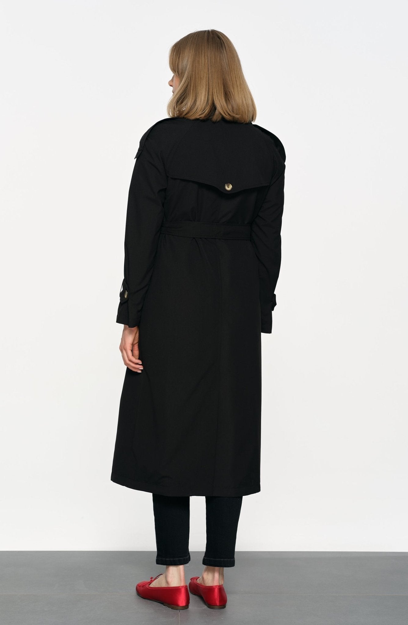Oversize Siyah Trençkot - Fatma Atasoy