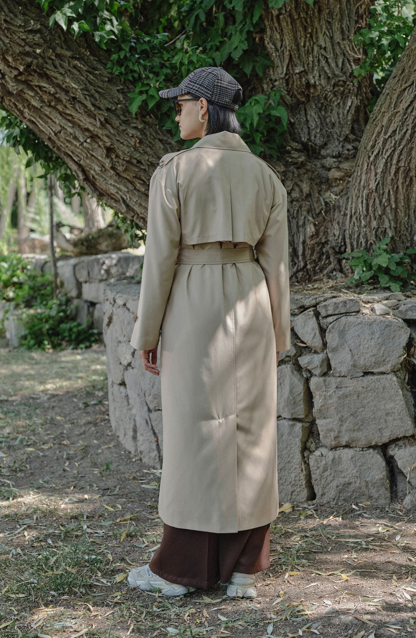 Oversize Sütlü Kahve Maksi Trençkot - Fatma Atasoy