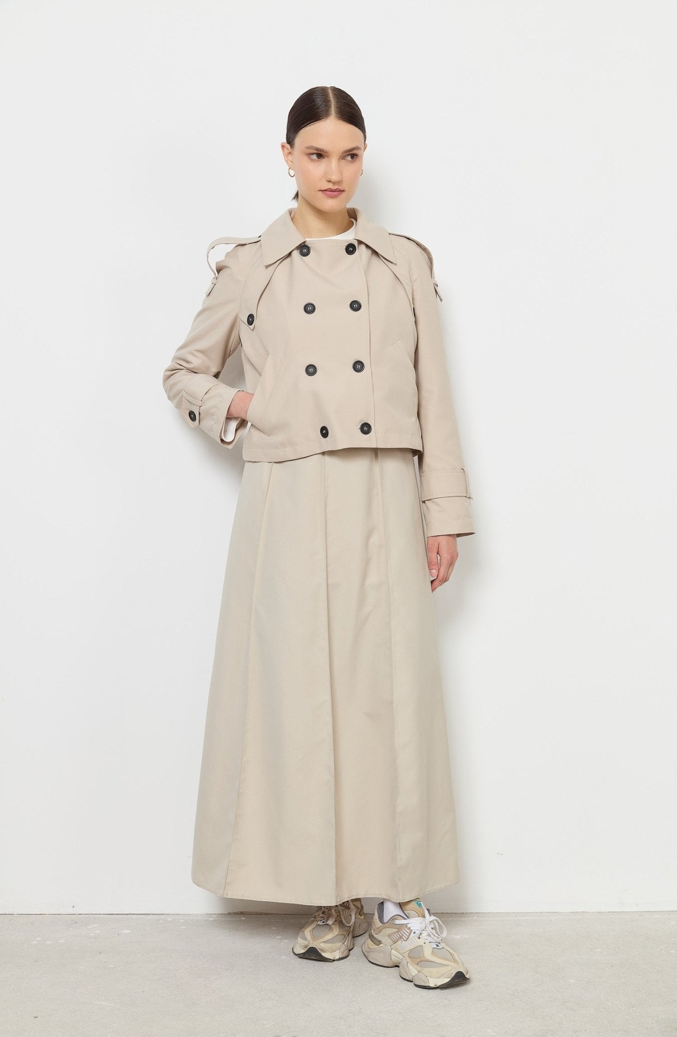 Oversize Taş Kısa Trençkot - Fatma Atasoy