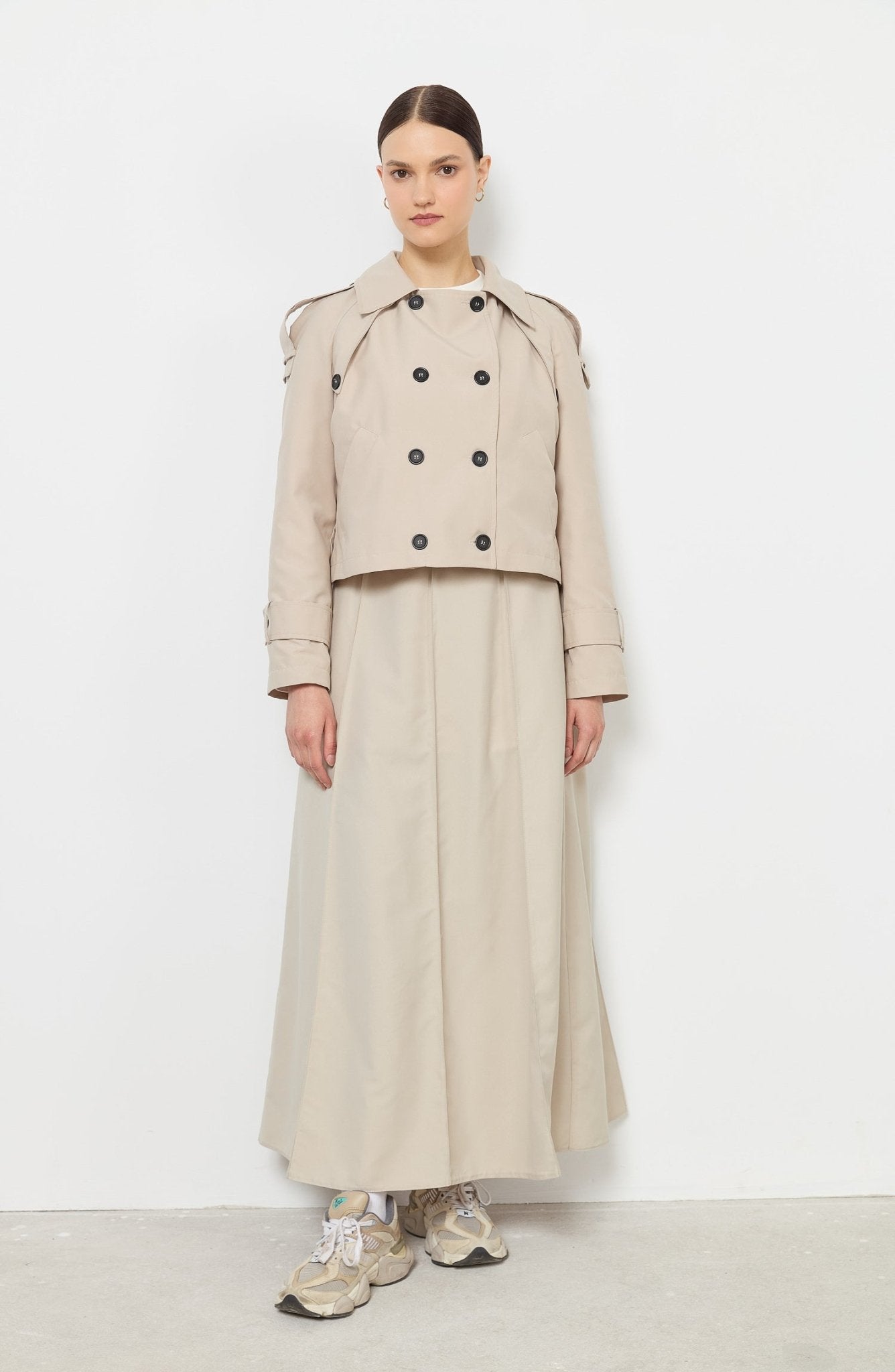 Oversize Taş Kısa Trençkot - Fatma Atasoy