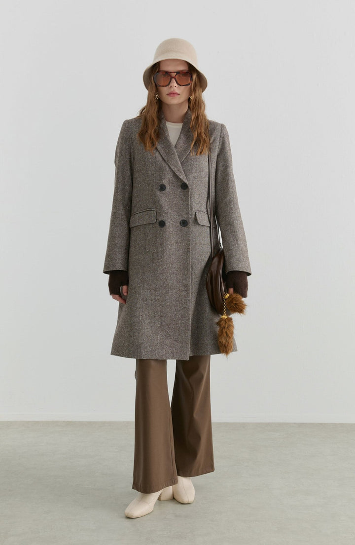 Palazzo Kahverengi Tüvit Ceket - Fatma Atasoy