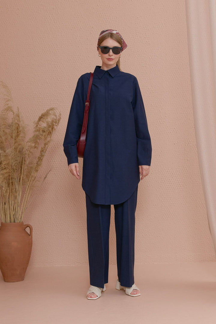 Palazzo Pamuk Pantolon Lacivert - Fatma Atasoy