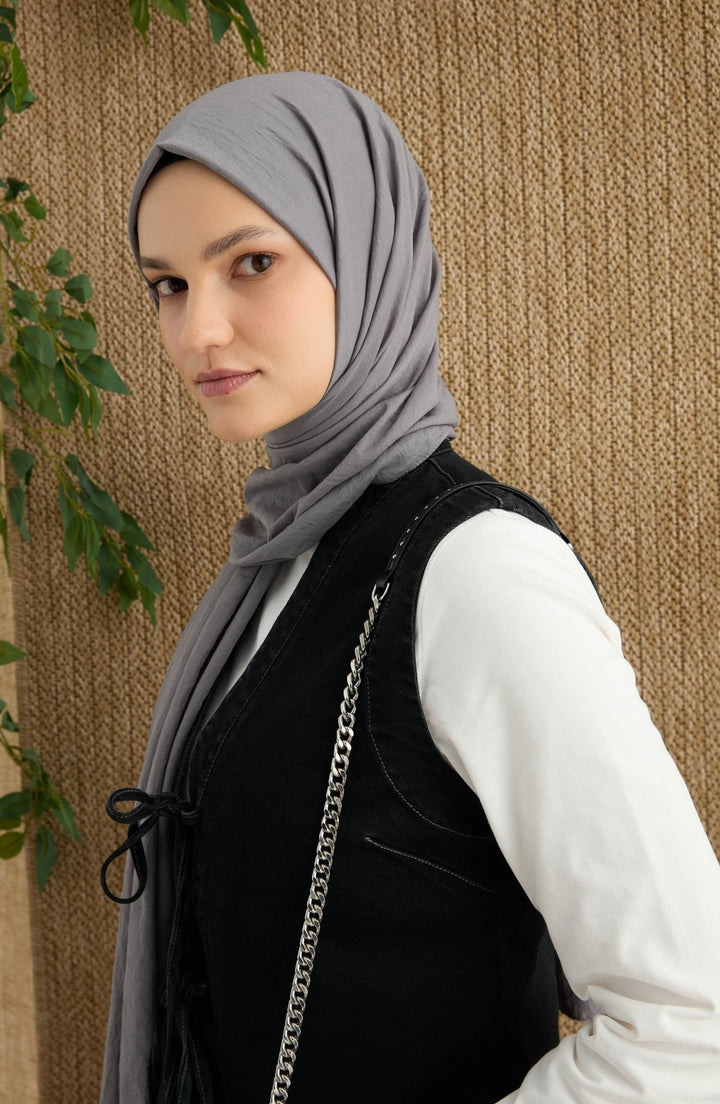 Pamuk Koyu Gri Aerobin Şal - Fatma Atasoy