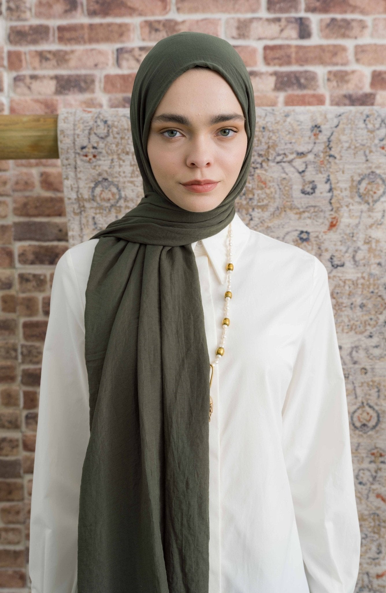 Pamuk Vual Haki Şal - Fatma Atasoy