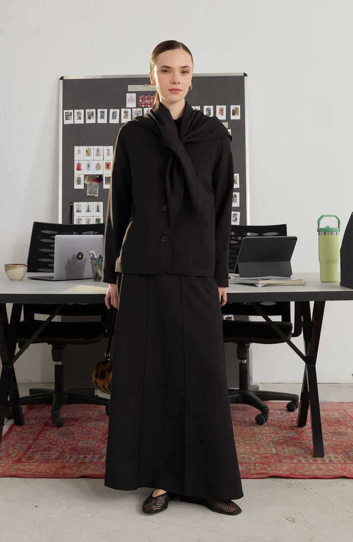 Parçalı Etek Siyah - Fatma Atasoy