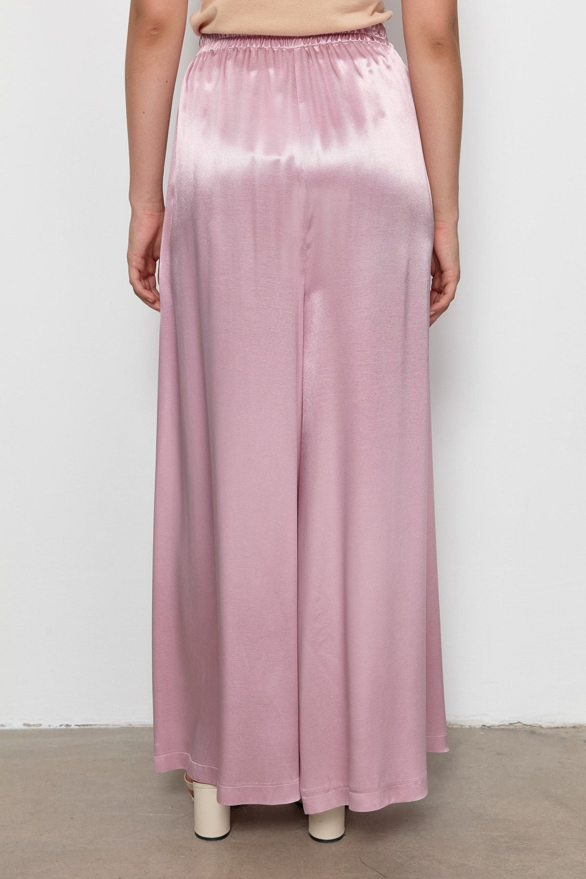 Pembe Saten Etek Pantalon - Fatma Atasoy