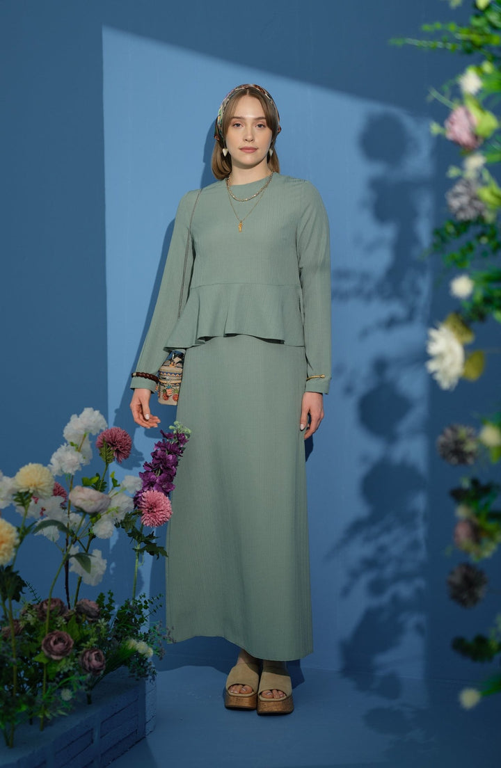 Peplum Detaylı Mint İkili Takım - Fatma Atasoy