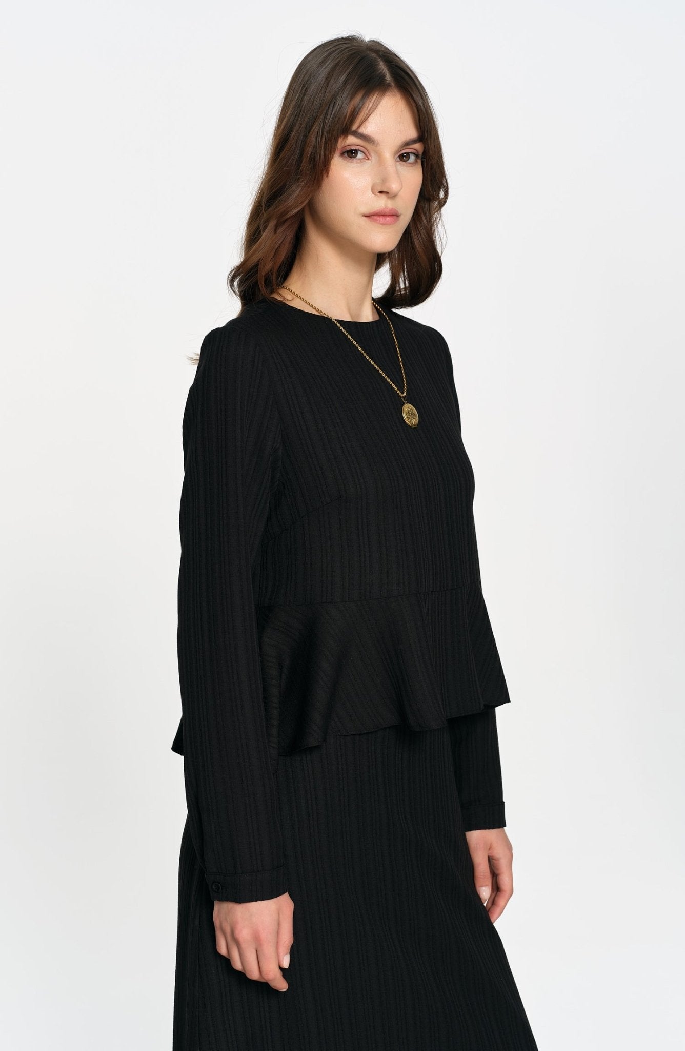 Peplum Detaylı Siyah İkili Takım - Fatma Atasoy