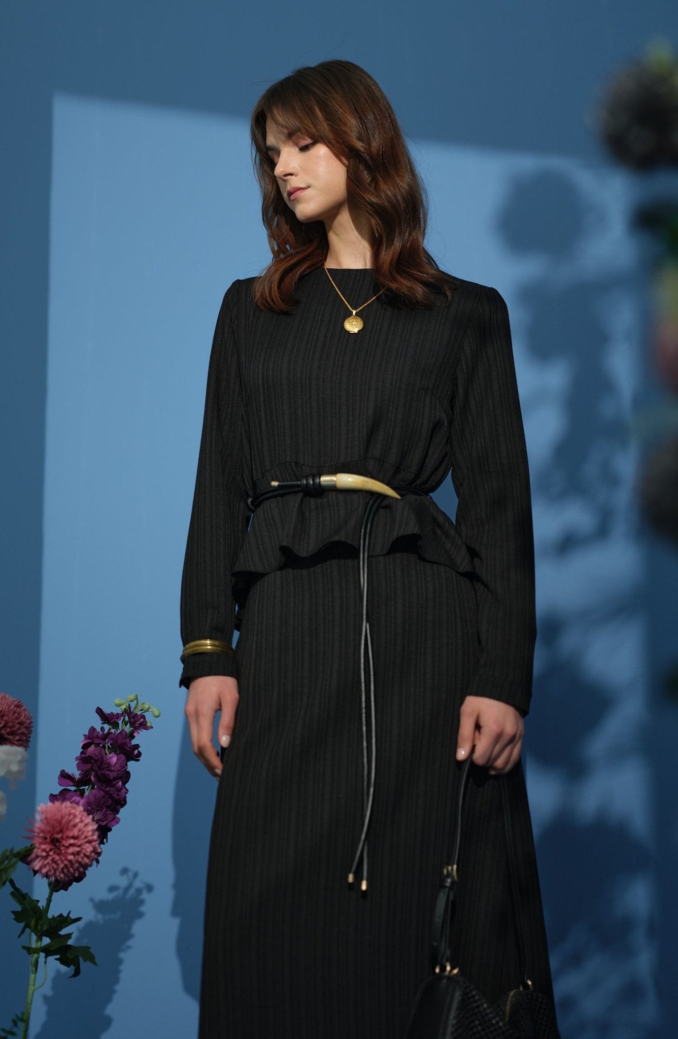 Peplum Detaylı Siyah İkili Takım - Fatma Atasoy