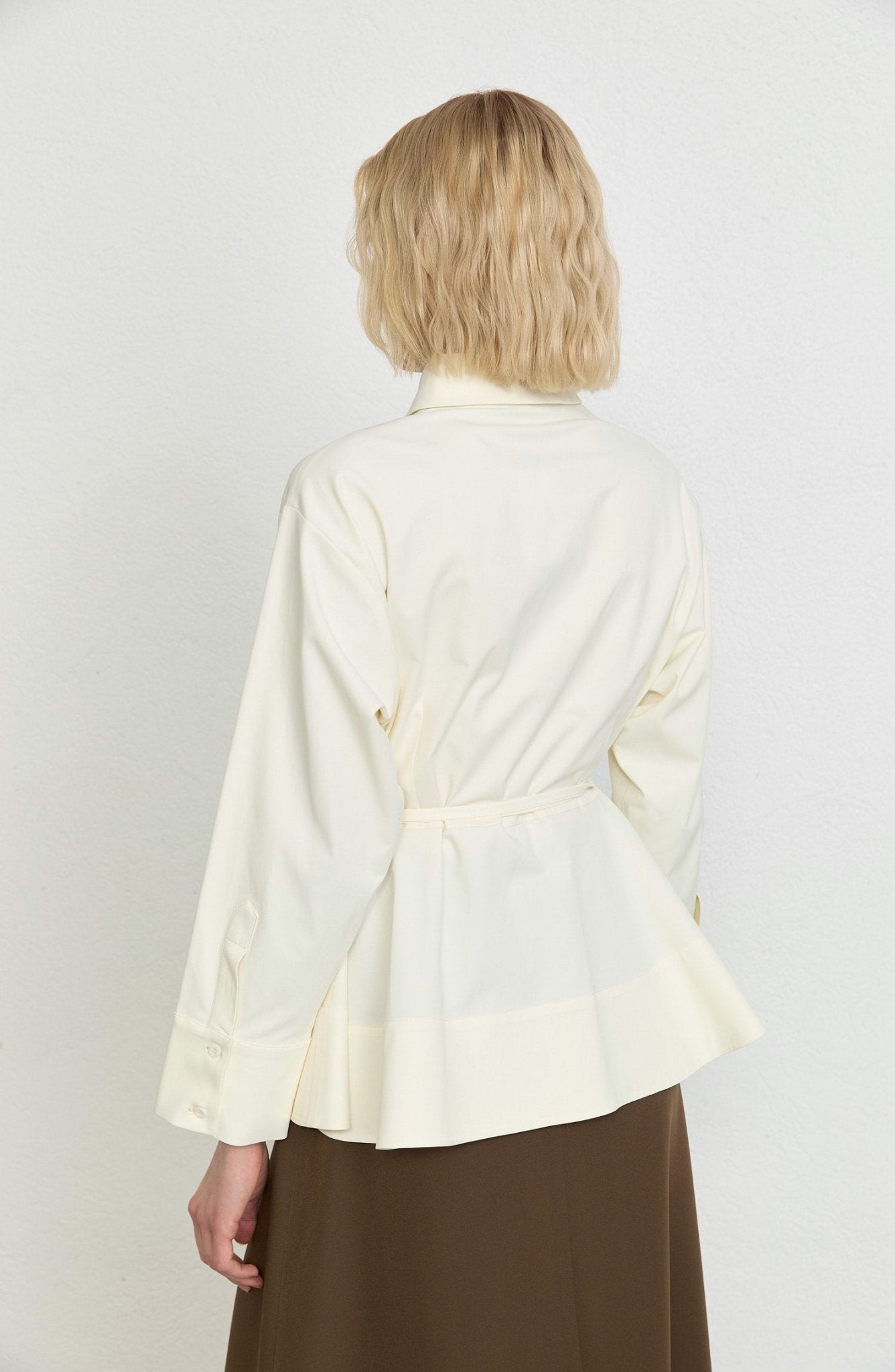 Peplumlu Vanilya Pamuk Gömlek - Fatma Atasoy