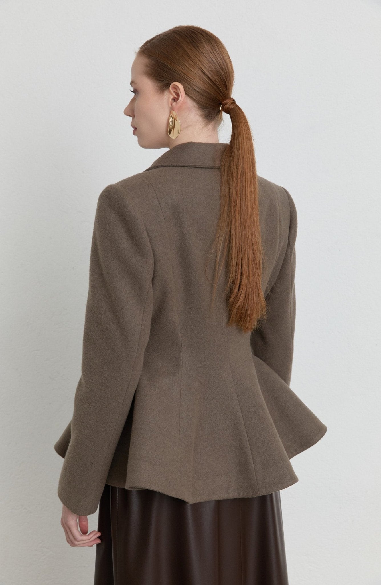 Peplumlu Vizon Kaşmir Kaşe Ceket - Fatma Atasoy