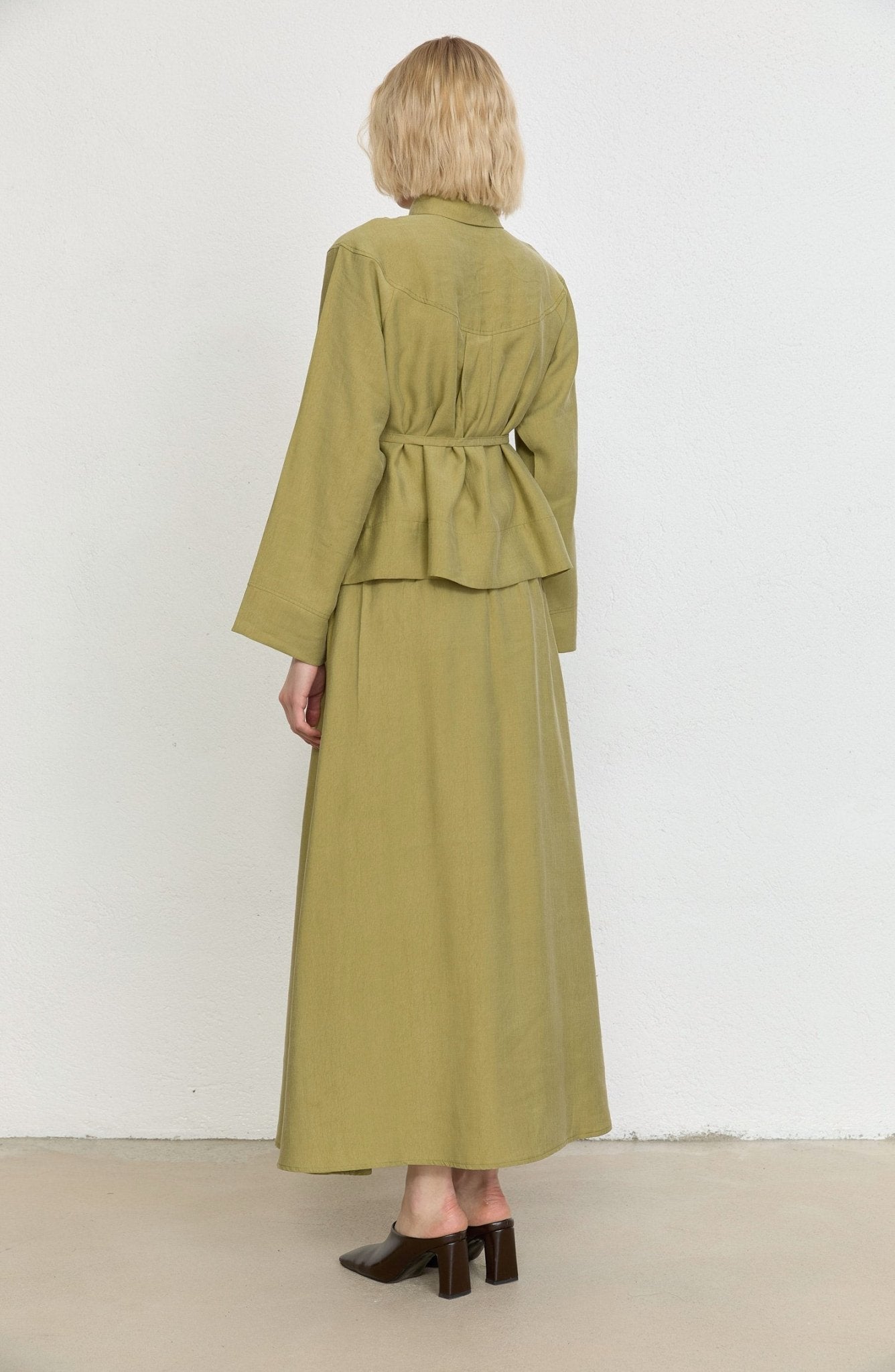 Pileli Adaçayı Soft Touch Tensel Etekli İkili Takım - Fatma Atasoy