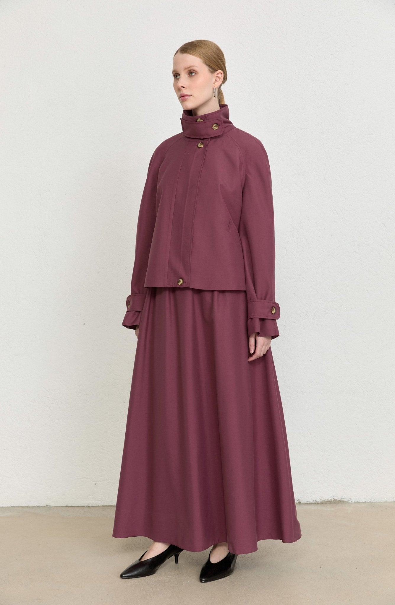 Pileli Mürdüm Trenç Etek - Fatma Atasoy