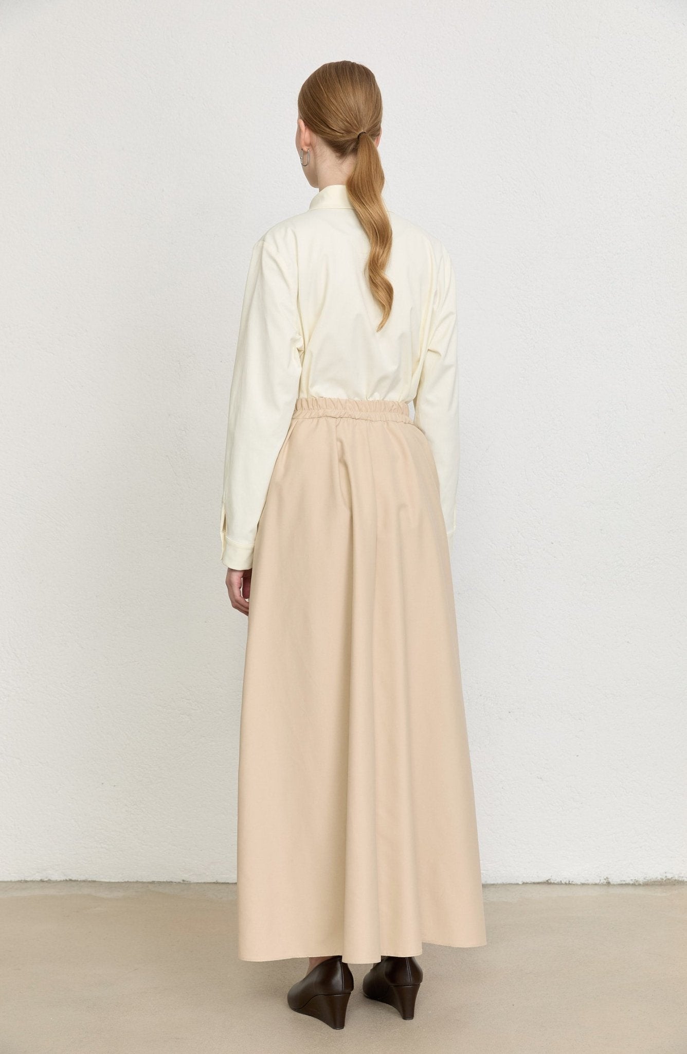 Pileli Taş Trenç Etek - Fatma Atasoy