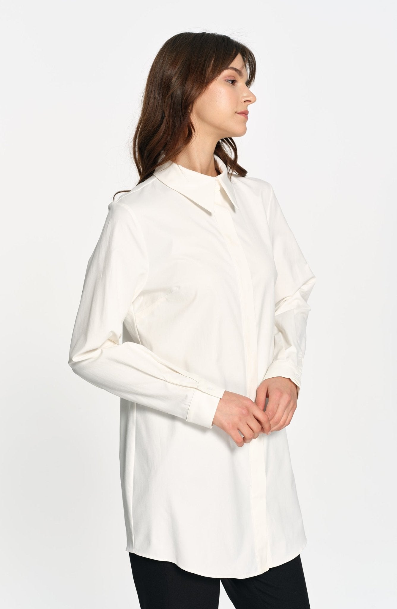 Premium Midi Basic Beyaz Gömlek - Fatma Atasoy