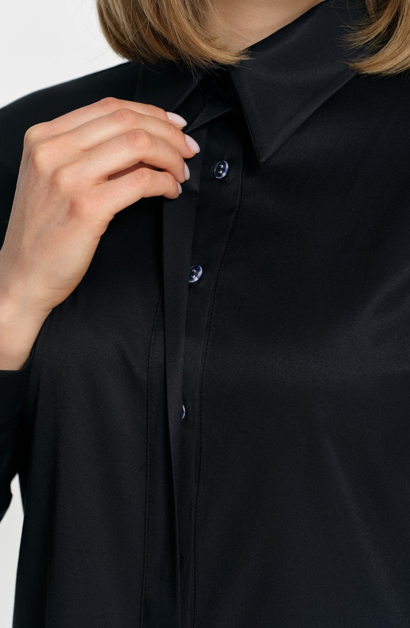 Premium Midi Basic Siyah Gömlek - Fatma Atasoy