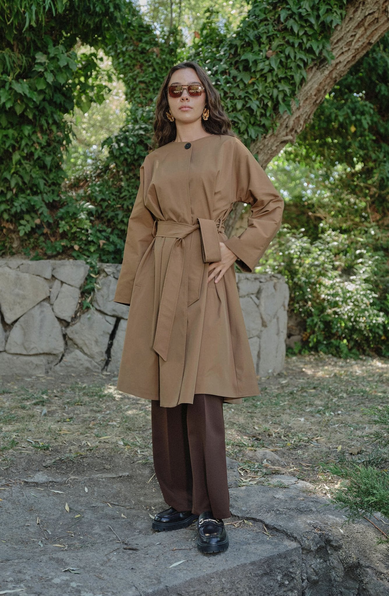 Premium Mocha Pelerin Trençkot - Fatma Atasoy