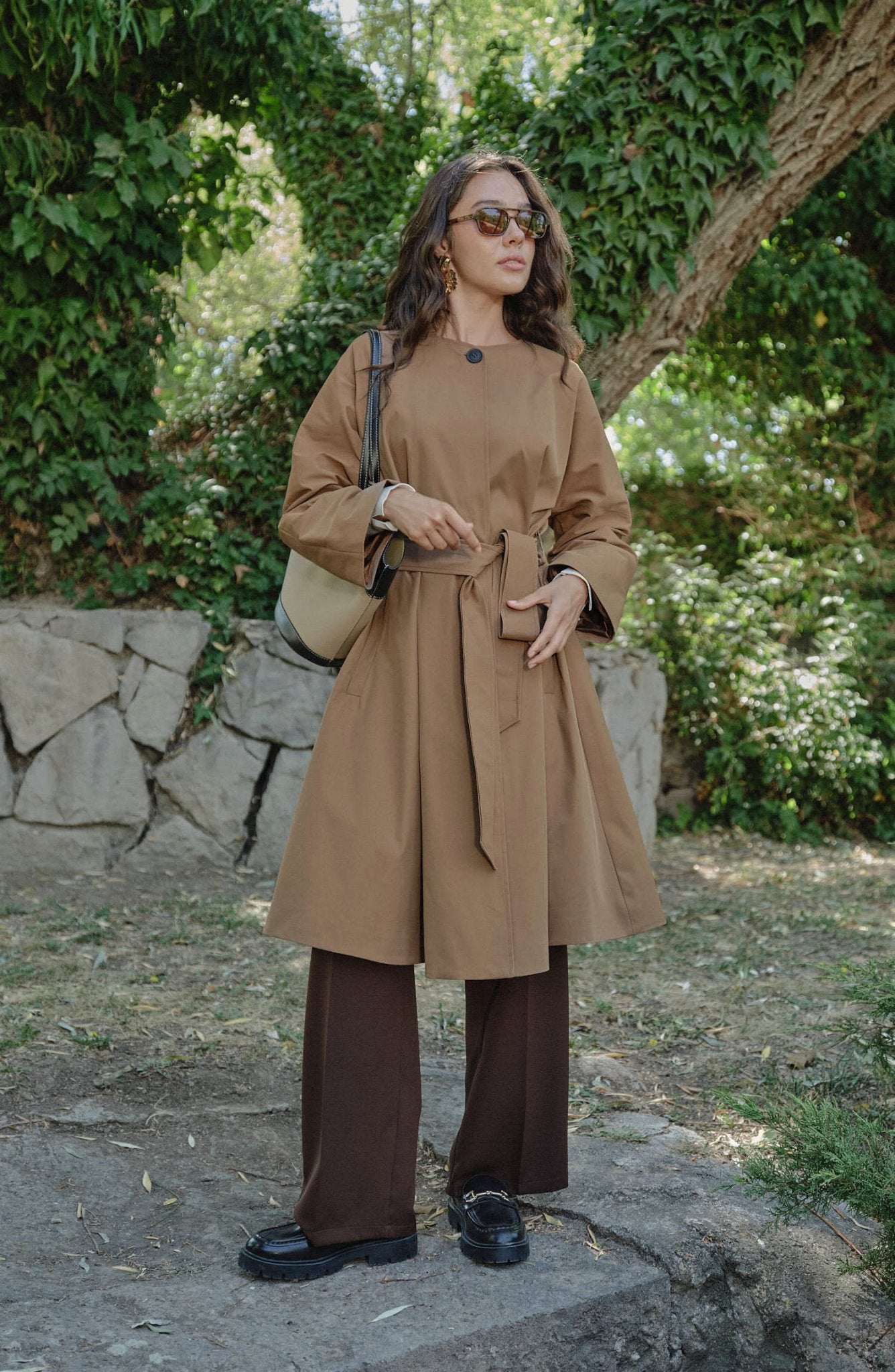 Premium Mocha Pelerin Trençkot - Fatma Atasoy