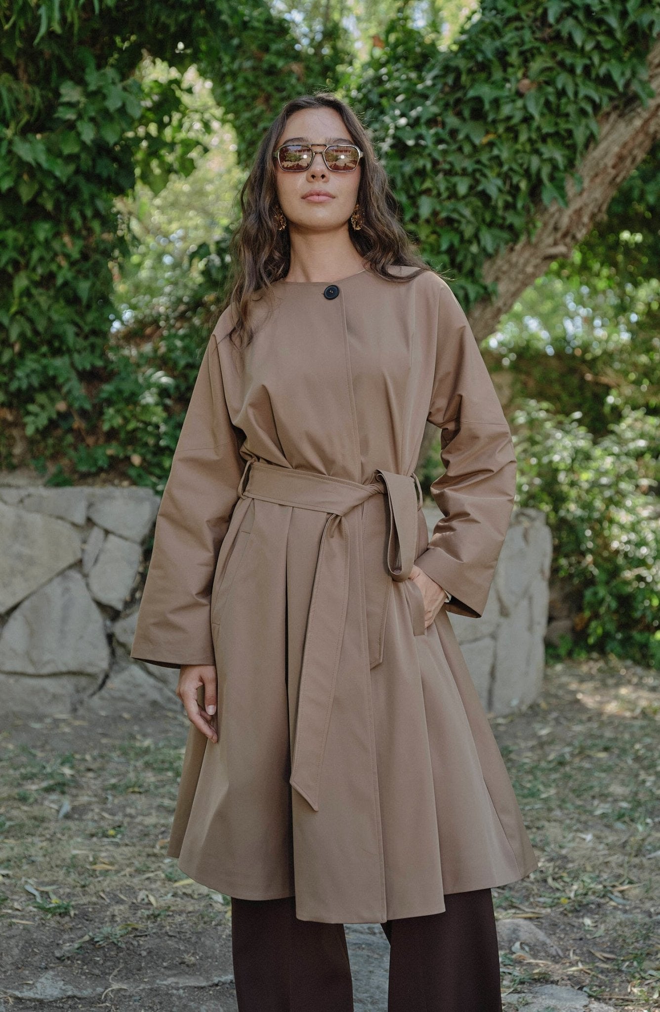 Premium Mocha Pelerin Trençkot - Fatma Atasoy