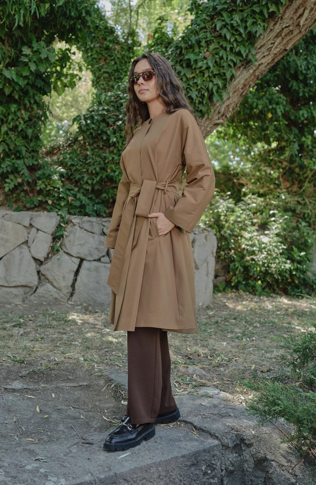 Premium Mocha Pelerin Trençkot - Fatma Atasoy