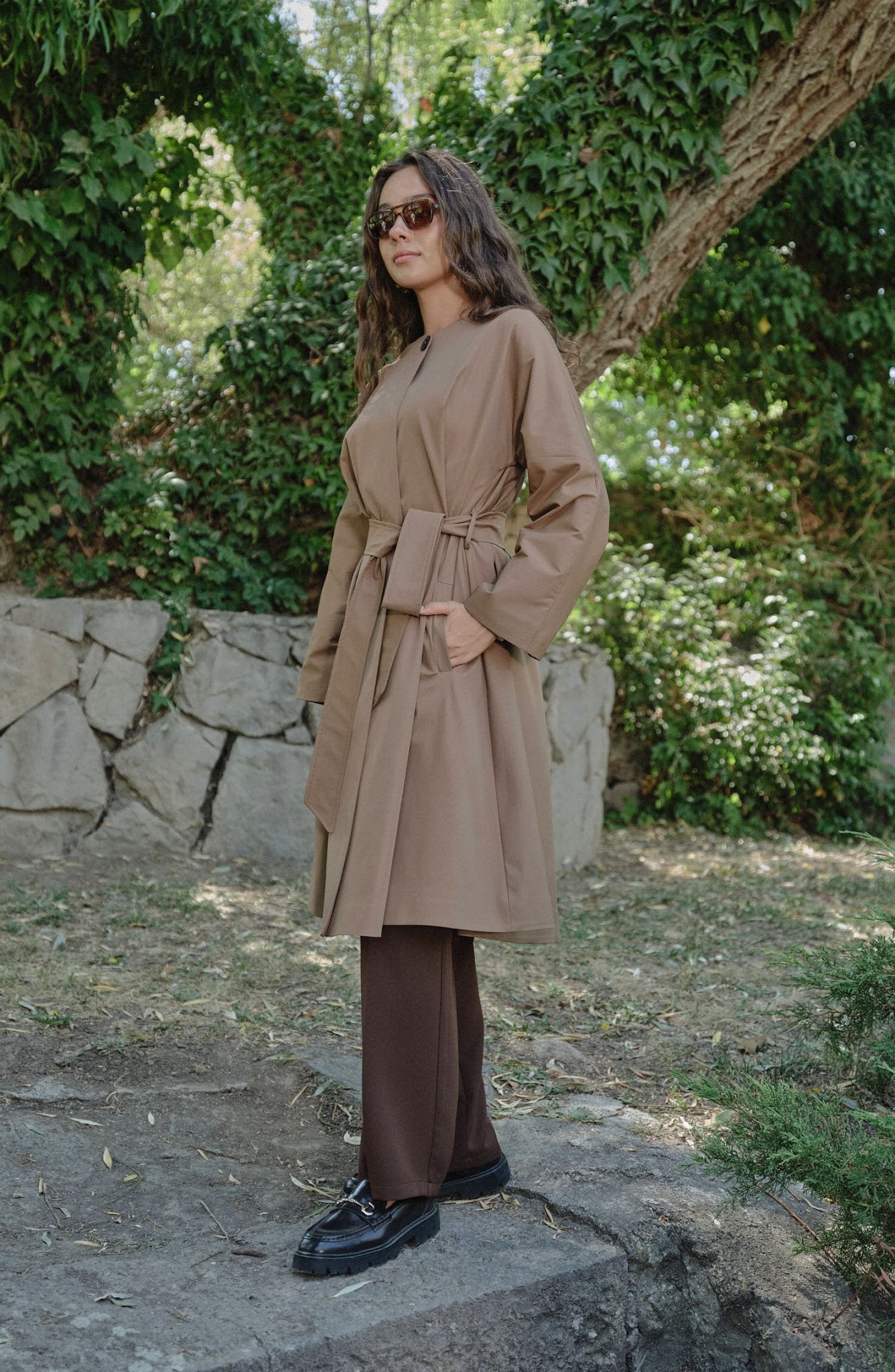 Premium Mocha Pelerin Trençkot - Fatma Atasoy