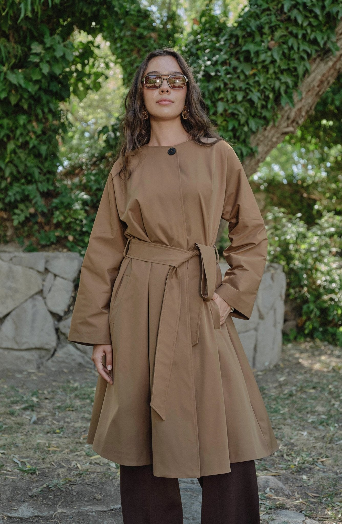 Premium Mocha Pelerin Trençkot - Fatma Atasoy