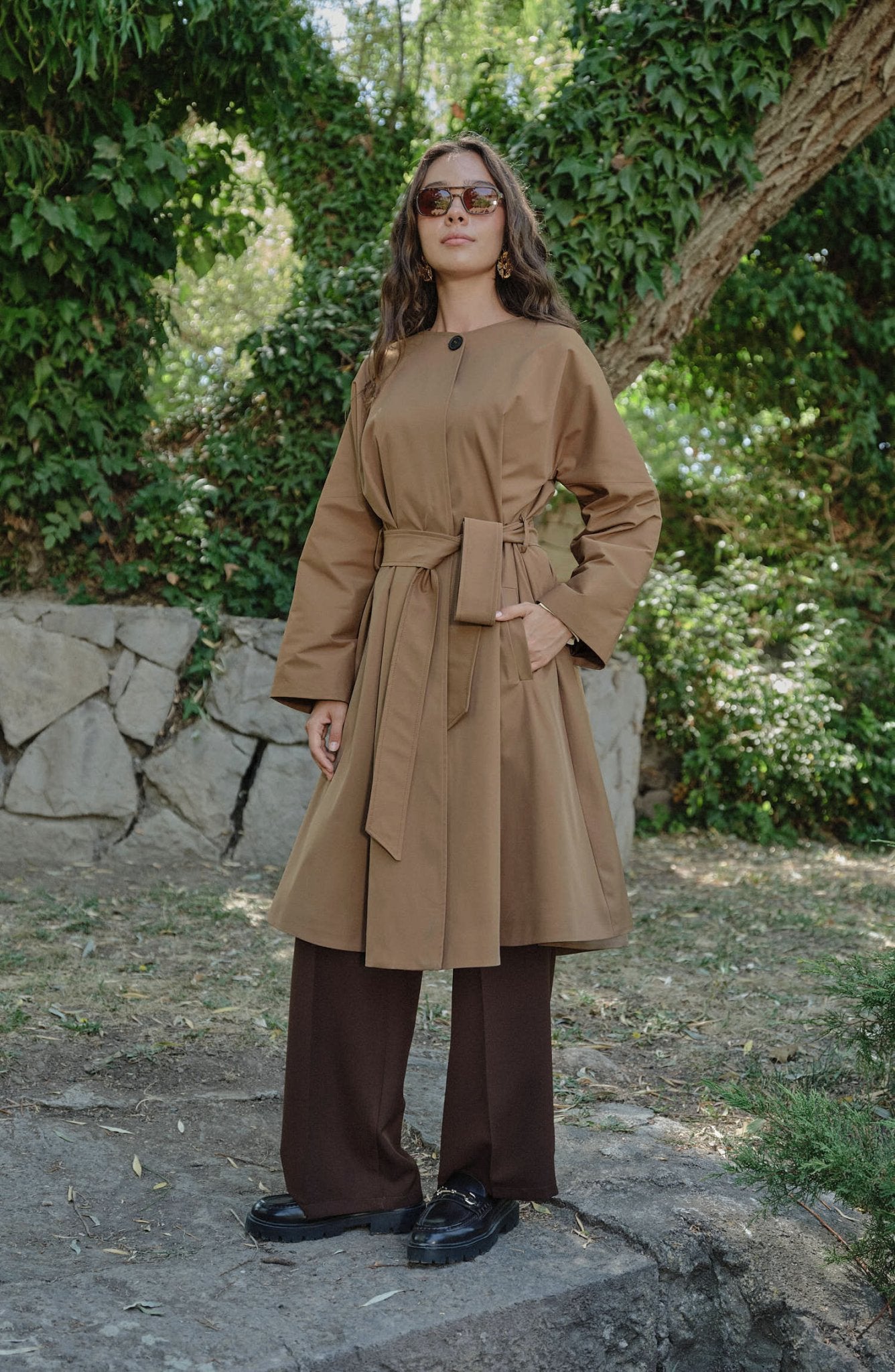 Premium Mocha Pelerin Trençkot - Fatma Atasoy