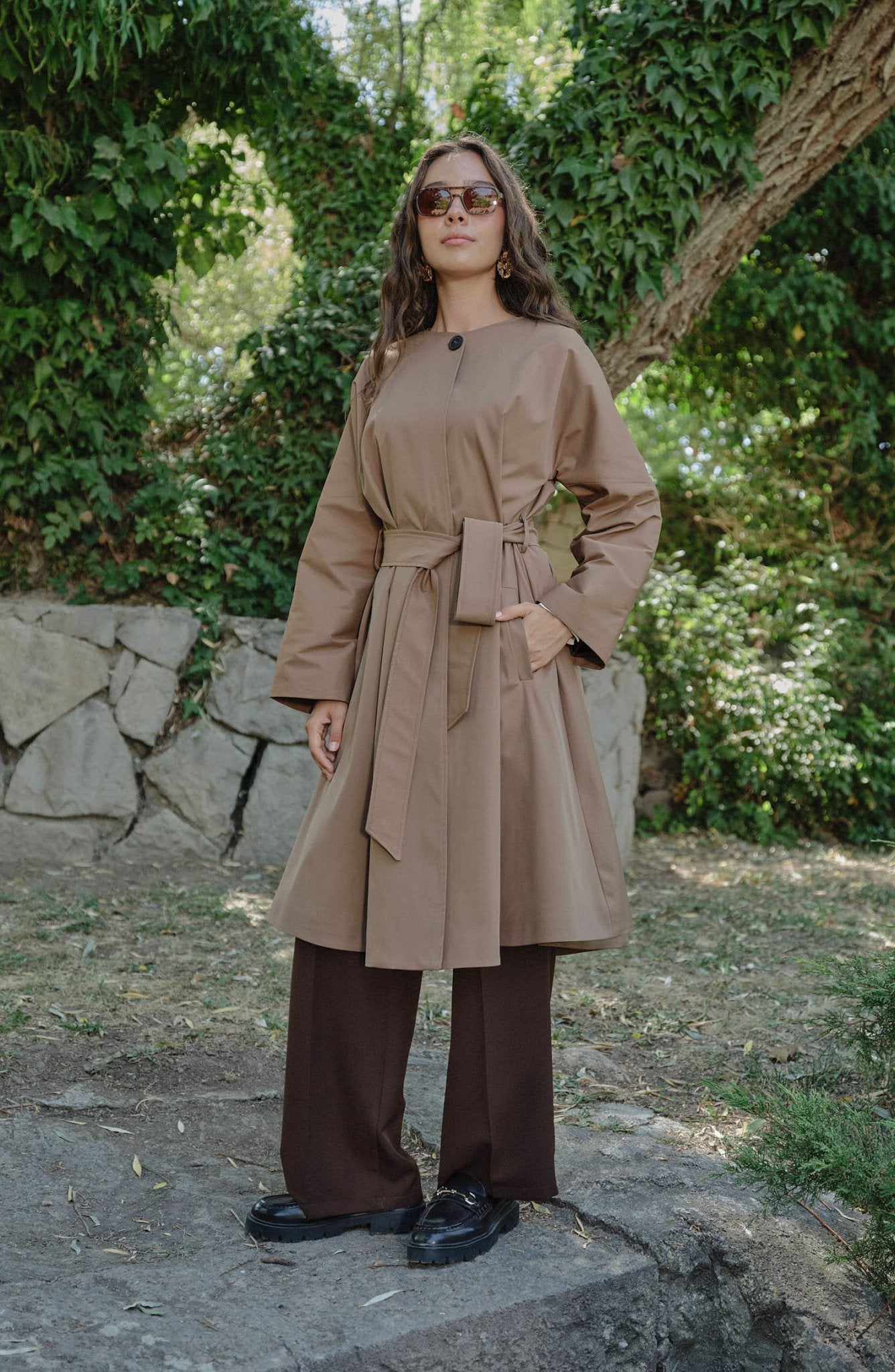 Premium Mocha Pelerin Trençkot - Fatma Atasoy