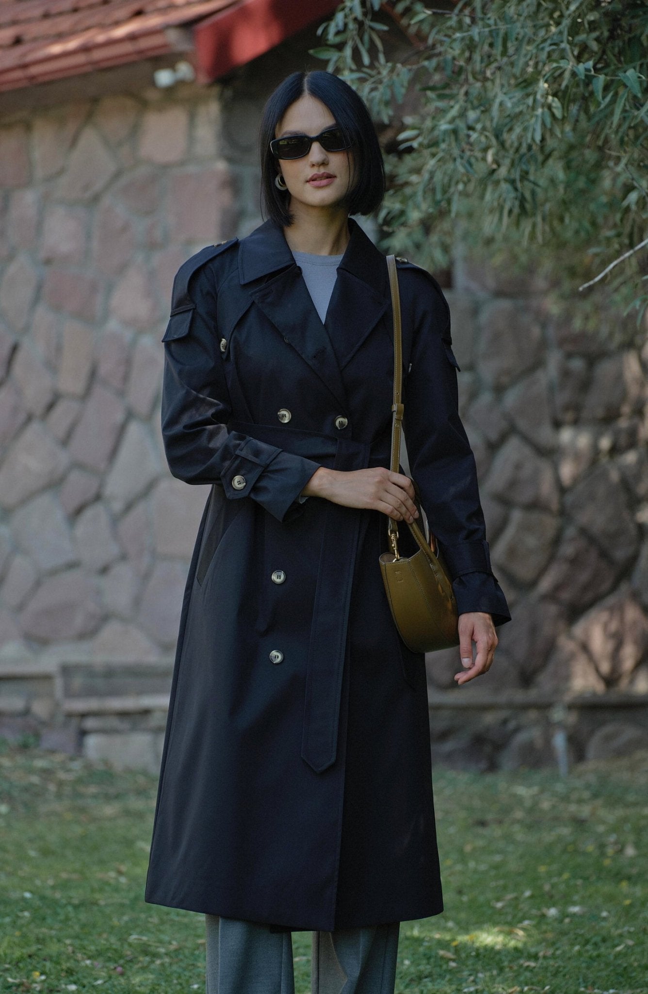 Premium Siyah Oversize Trençkot - Fatma Atasoy