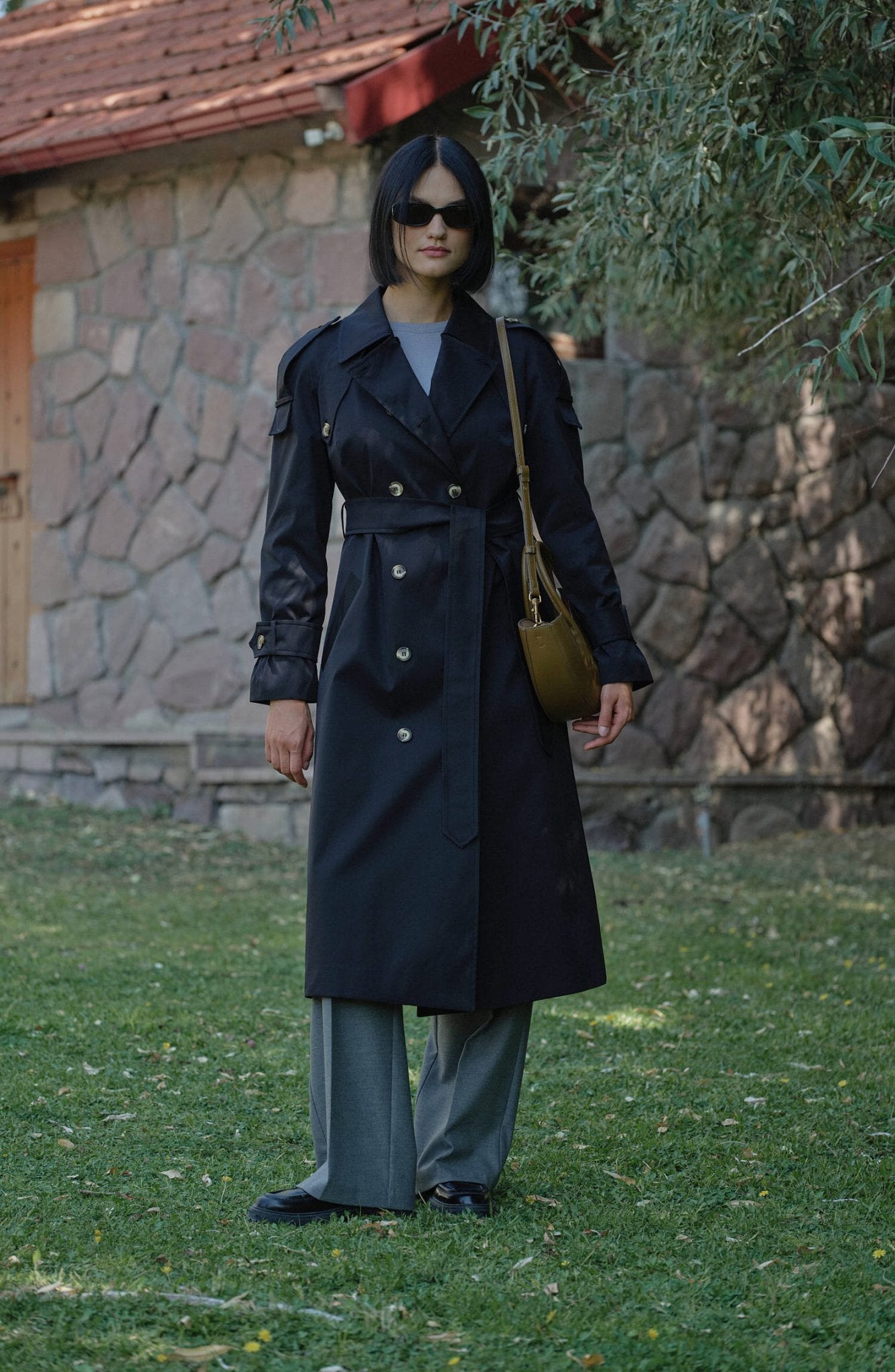 Premium Siyah Oversize Trençkot - Fatma Atasoy