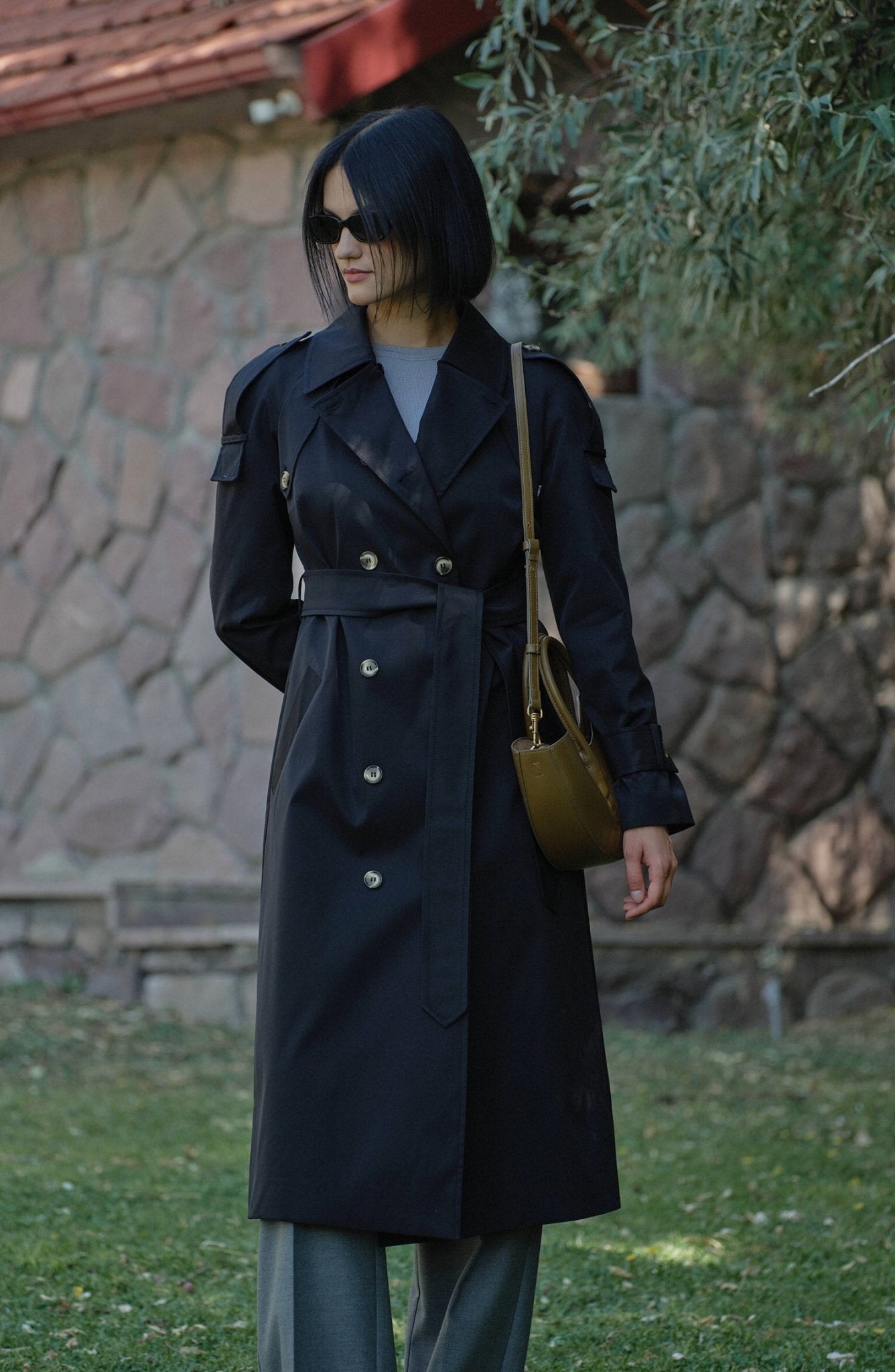 Premium Siyah Oversize Trençkot - Fatma Atasoy
