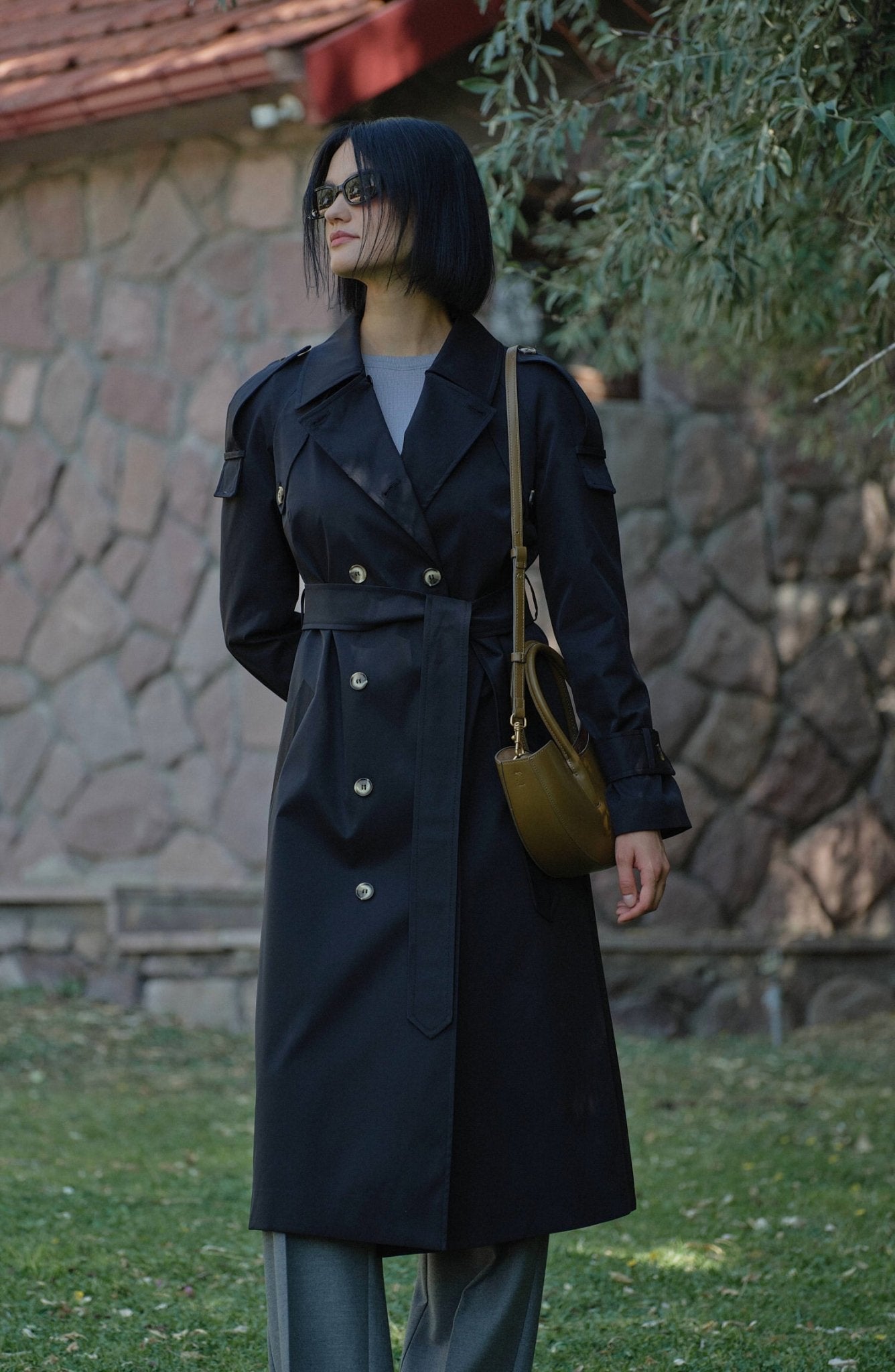 Premium Siyah Oversize Trençkot - Fatma Atasoy