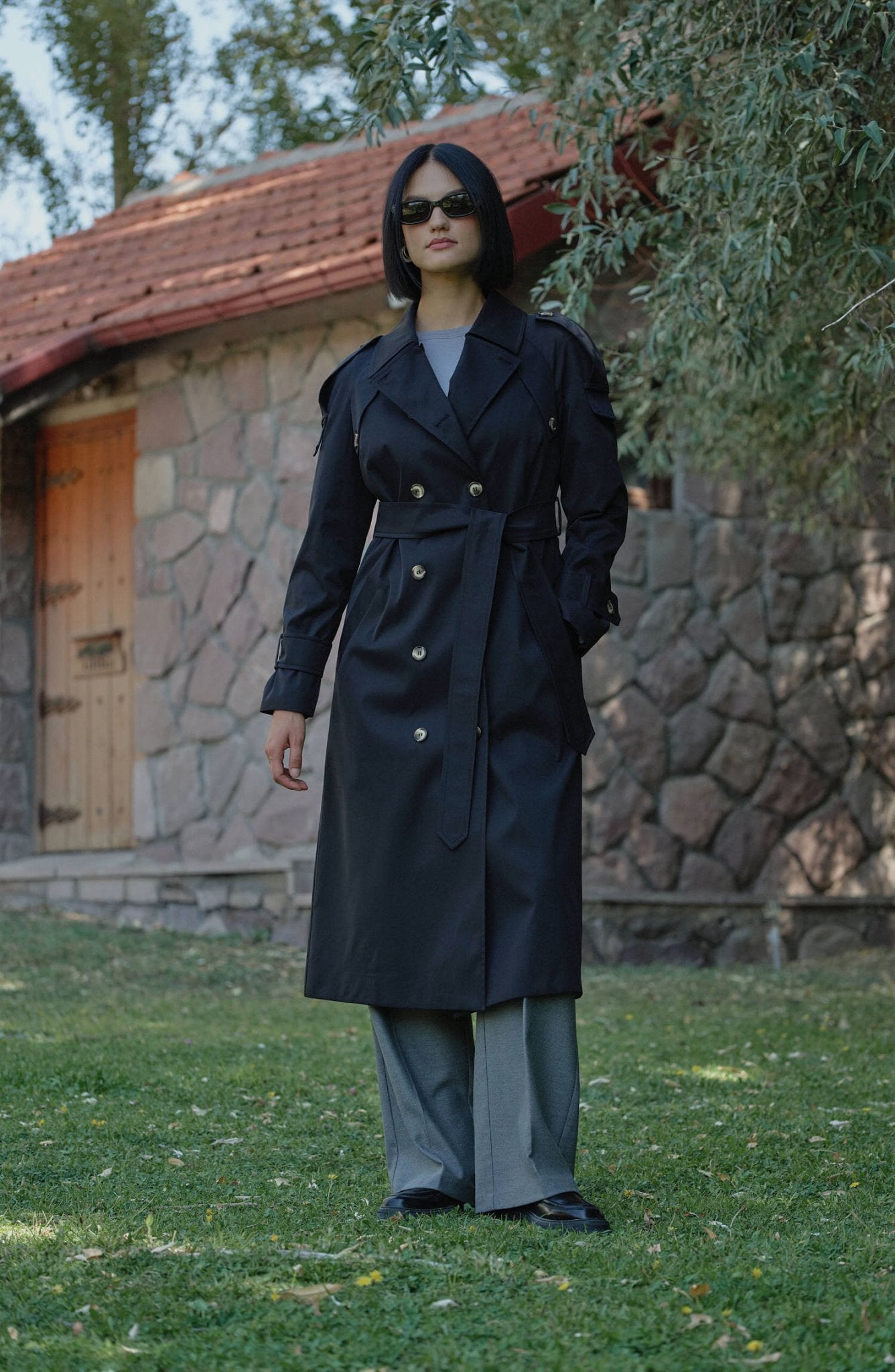 Premium Siyah Oversize Trençkot - Fatma Atasoy
