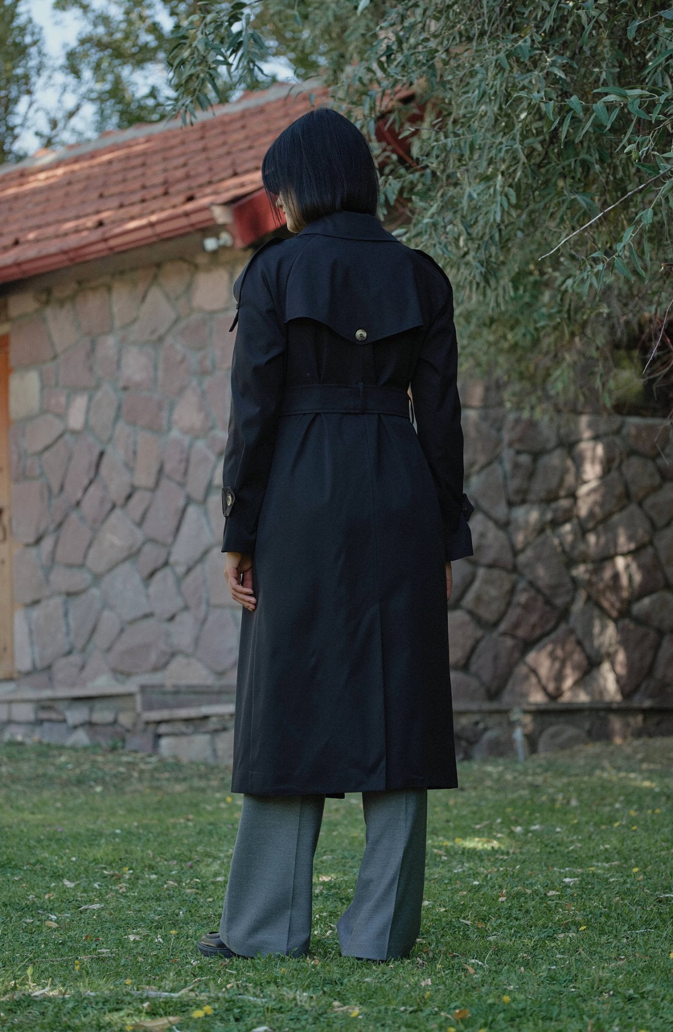 Premium Siyah Oversize Trençkot - Fatma Atasoy