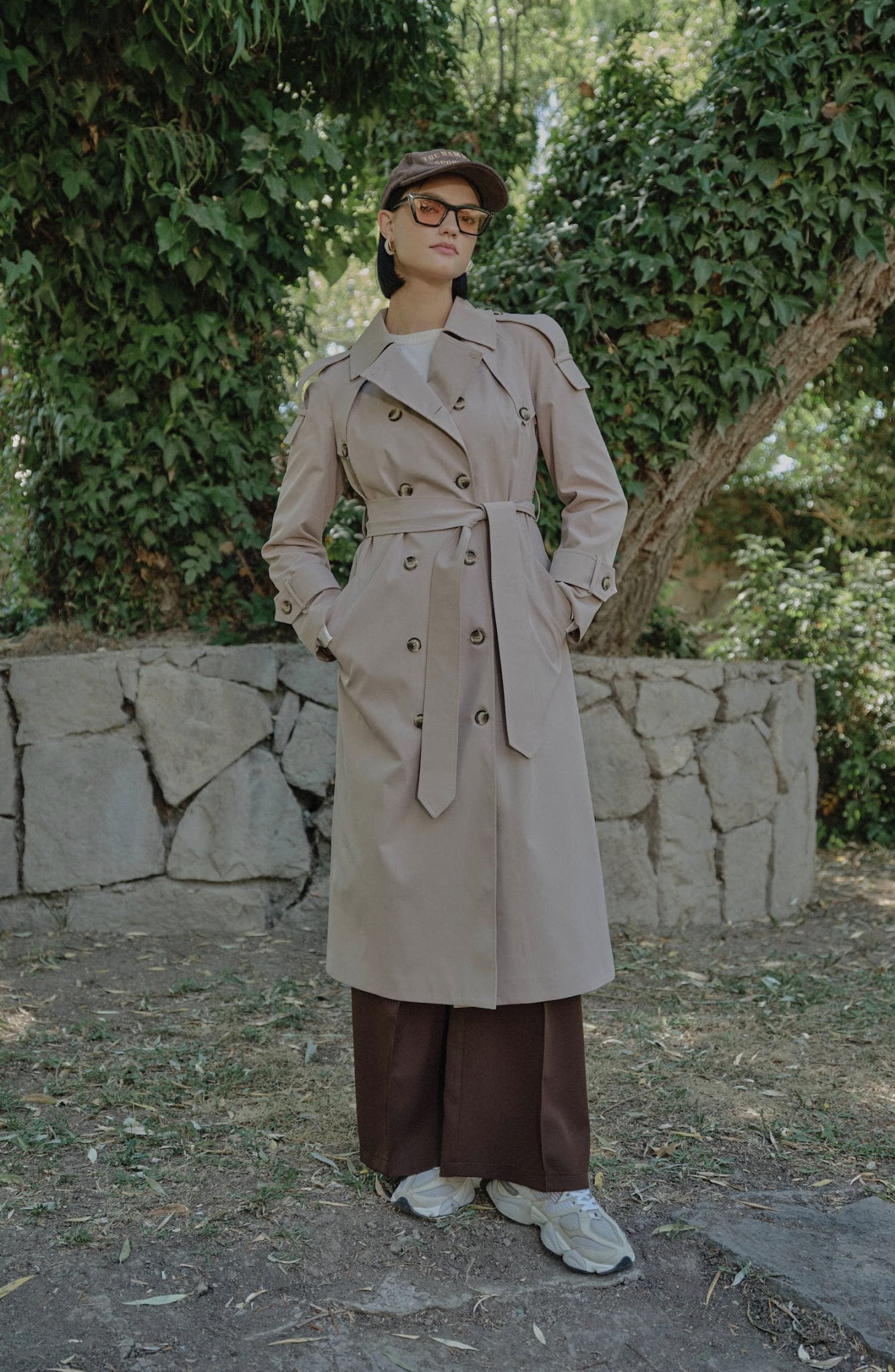 Premium Sütlü Kahve Oversize Trençkot - Fatma Atasoy