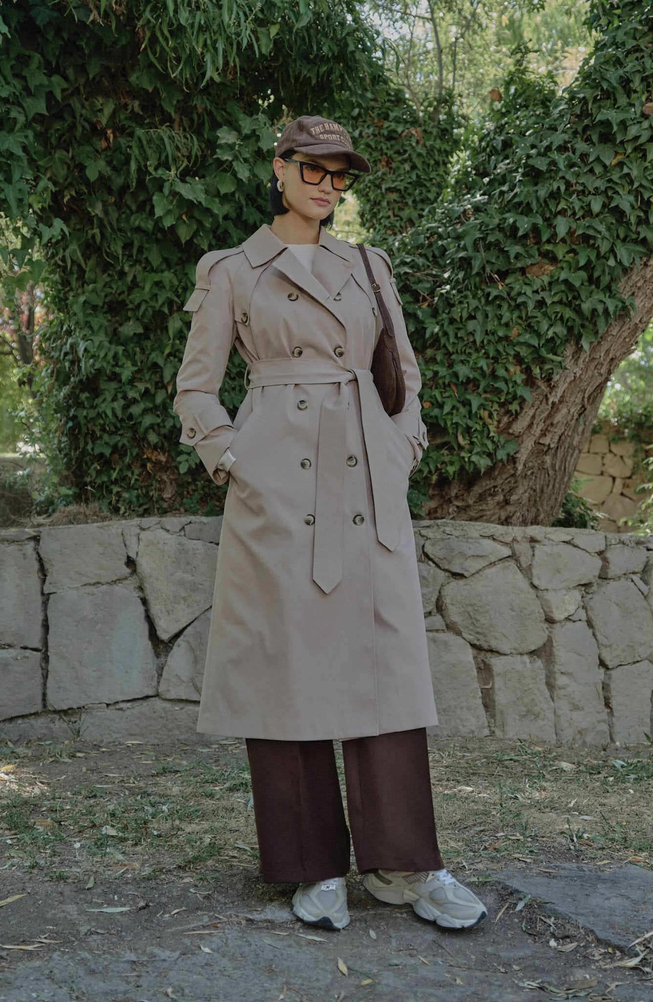 Premium Sütlü Kahve Oversize Trençkot - Fatma Atasoy